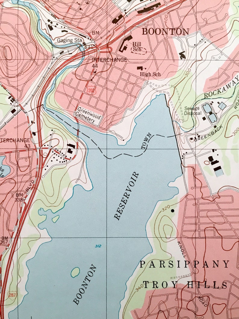 Antique Boonton New Jersey 1995 US Geological Survey Etsy