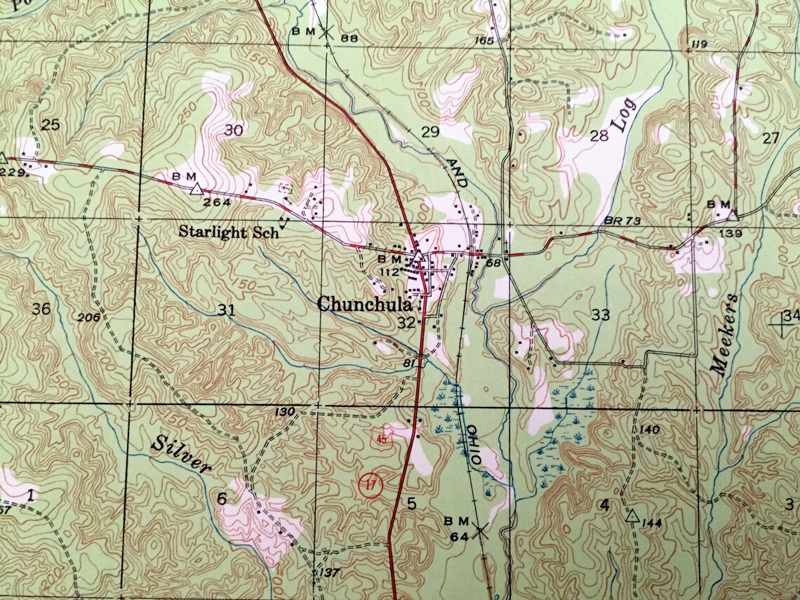 Antique Creola Alabama 1941 US Geological Survey Topographic Etsy