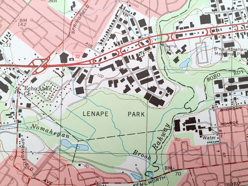 Antique Roselle New Jersey 1995 US Geological Survey Etsy