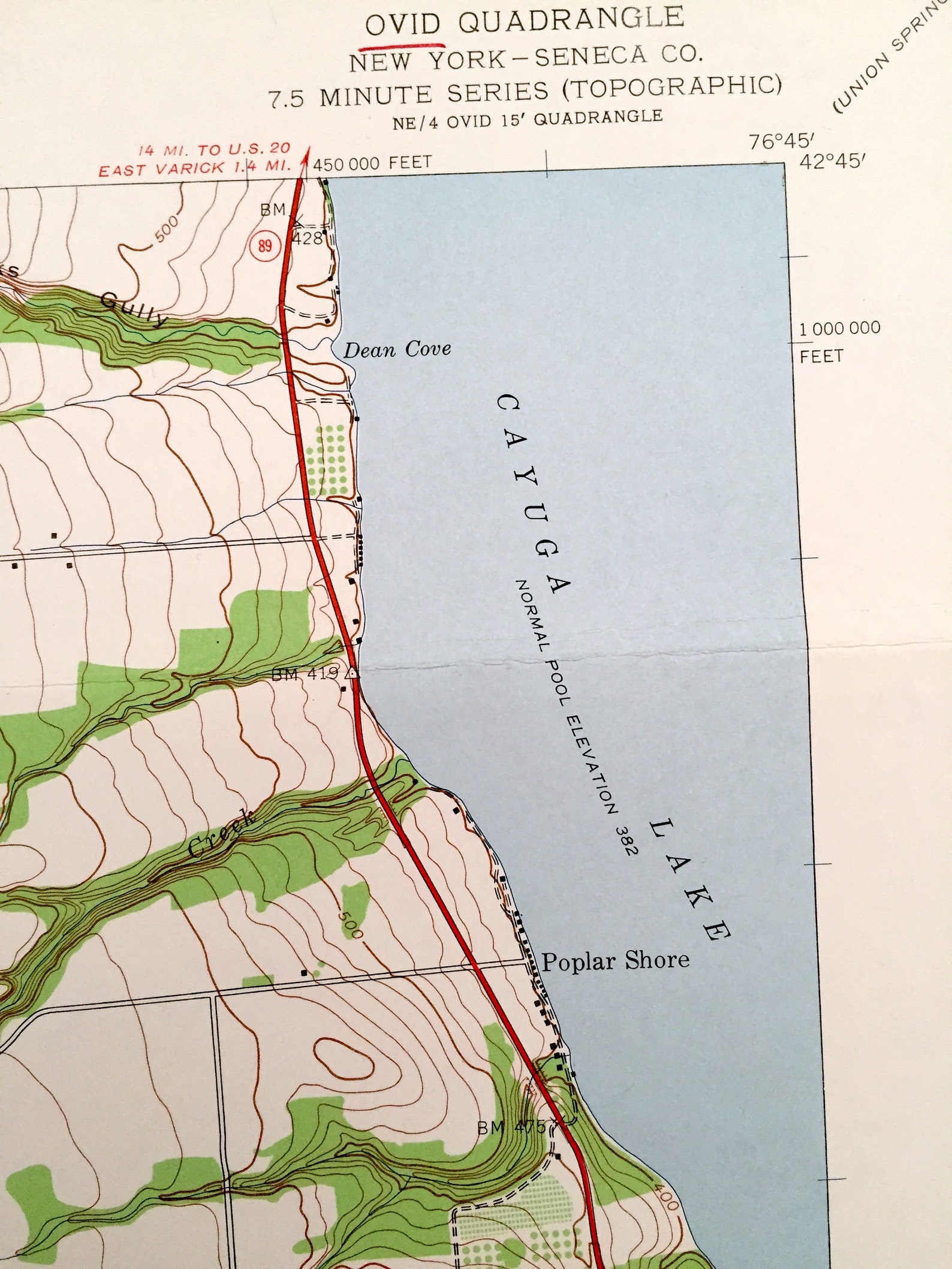 Antique Ovid New York 1942 US Geological Survey Topographic Etsy