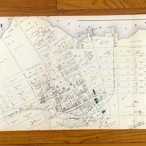 Antike 1873 Whitestone, Queens, New York Stadt Karte von F.W. Beers Atlas von Long Island - Beechhurst, Malba, Borough, Francis Louis Park, NY