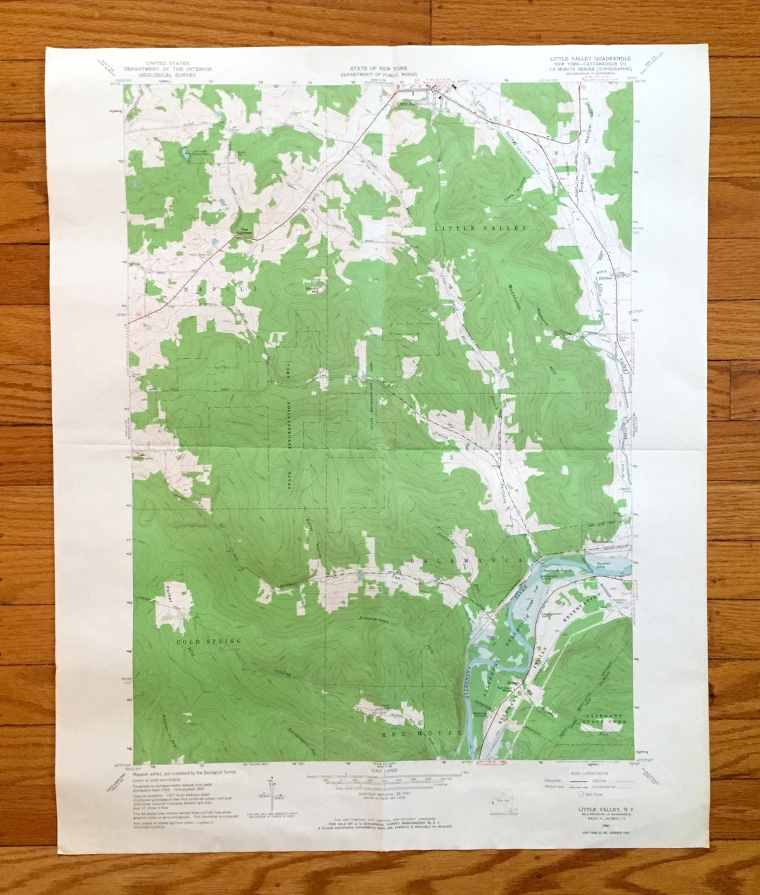 Antique Little Valley New York 1962 US Geological Survey Etsy