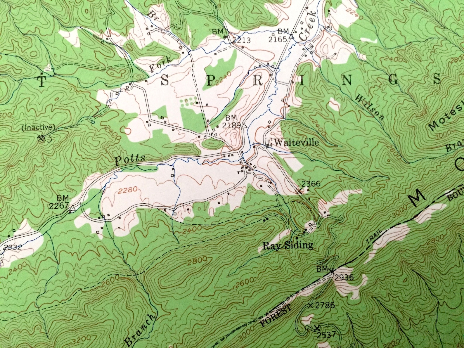 Antique Waiteville West Virginia 1951 US Geological Survey Etsy España