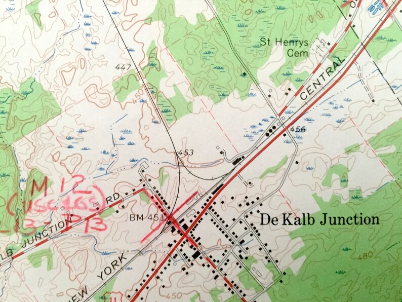 Antique Rensselaer Falls New York 1963 US Geological Survey Etsy