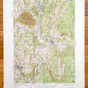 Antike Claremont, New Hampshire 1926 US Geologische Untersuchung topographische Karte - Windsor, Cornish, Charlestown, Newport Weathersfield, Vermont NH