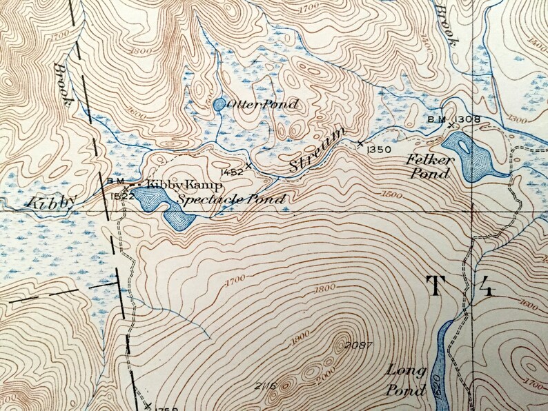 Antique Spencer Lake Maine 1932 US Geological Survey Etsy