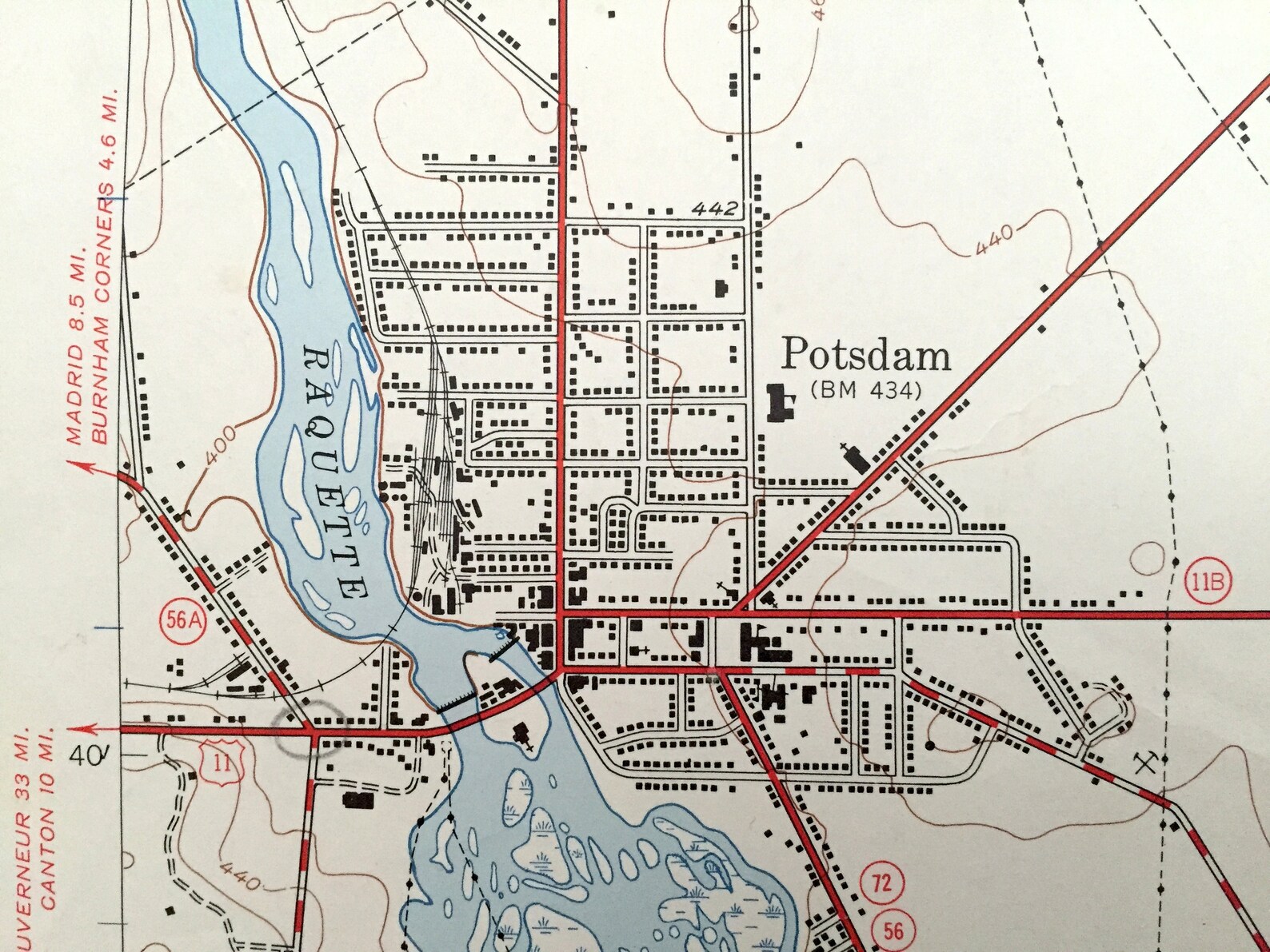 Antique Potsdam New York 1943 US Geological Survey Etsy