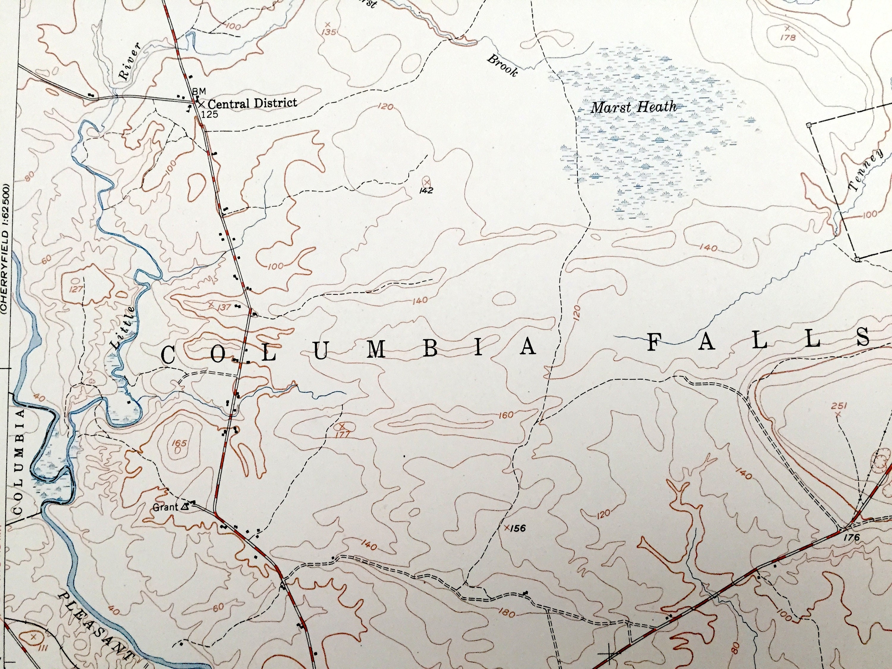Antique Columbia Falls Maine 1951 US Geological Survey Etsy UK