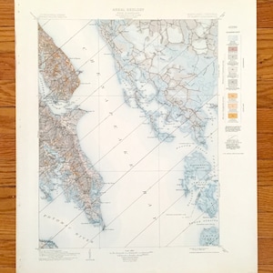 Antik Chesapeake Bay, Maryland 1906 US Geological Survey Toptopic Map – Calvert, St Mary, Dorchester County, Eastern Shore, Solomons MD