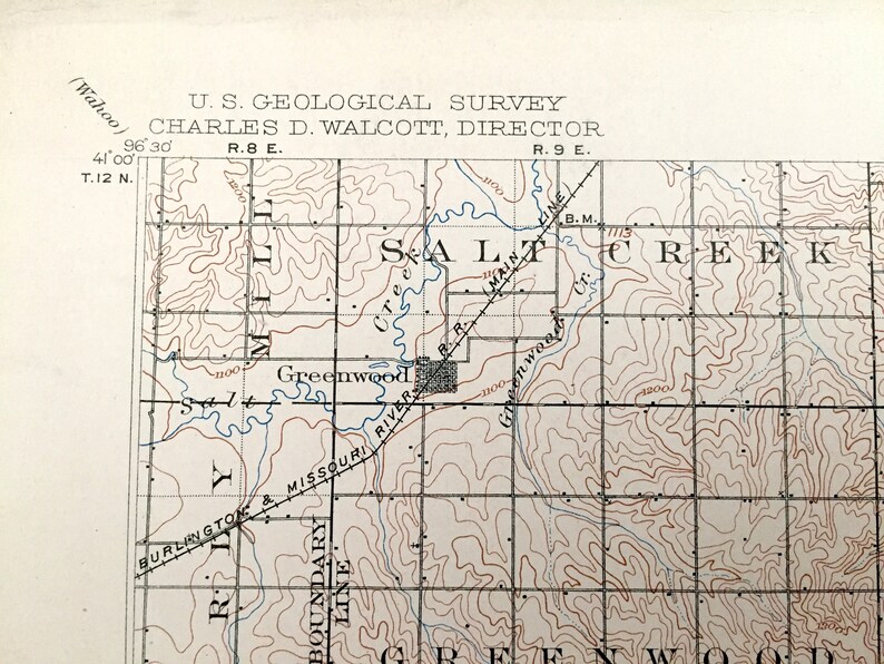 Antique Weeping Water Nebraska 1903 US Geological Survey Etsy