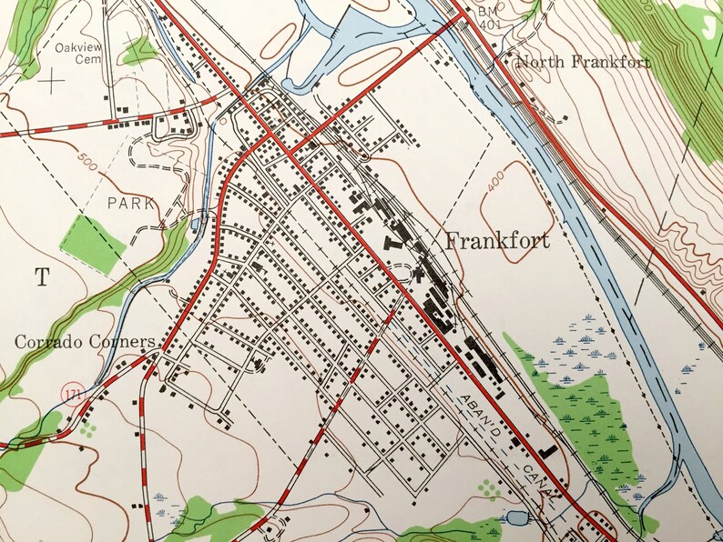 Antique Ilion New York 1943 US Geological Survey Topographic Etsy