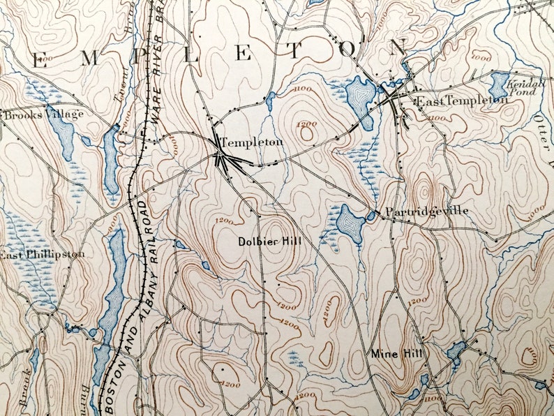 Antique Winchendon Massachusetts 1935 US Geological Survey Etsy