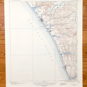 Antyczna mapa topograficzna US Geological Survey z Oceanside w Kalifornii z 1898 r. – San Luis Rey, Encinitas, Escondido, Carlsbad, Santa Rosa, Merle, Kalifornia