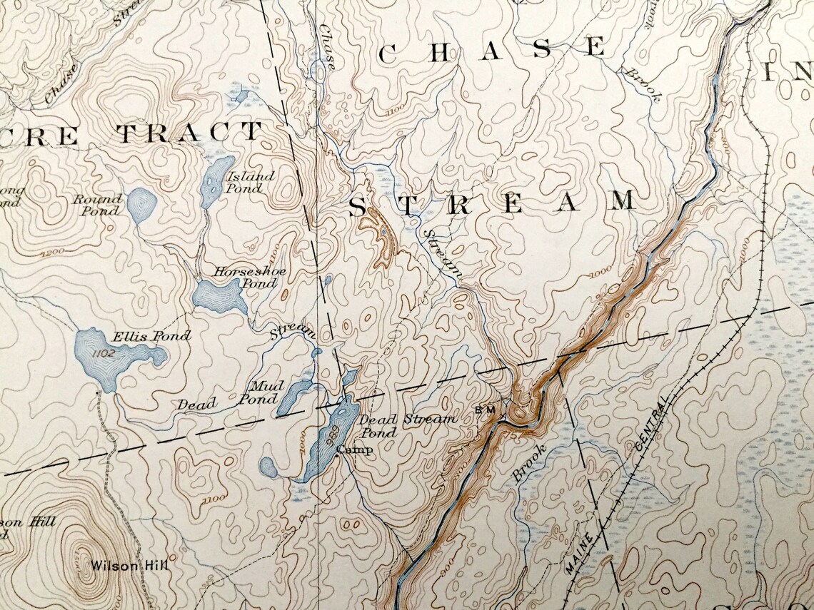Antique the Forks Maine 1907 US Geological Survey Topographic Etsy