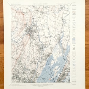Antique Paterson, New Jersey 1901 US Geological Survey Topographic Map – Clifton, Passaic, Rutherford Hackensack Montclair Bergen Teaneck NJ