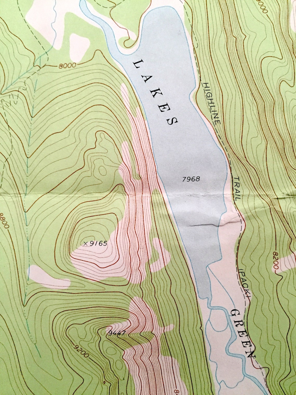 Antique Green River Lakes Wyoming 1968 US Geological Survey Etsy