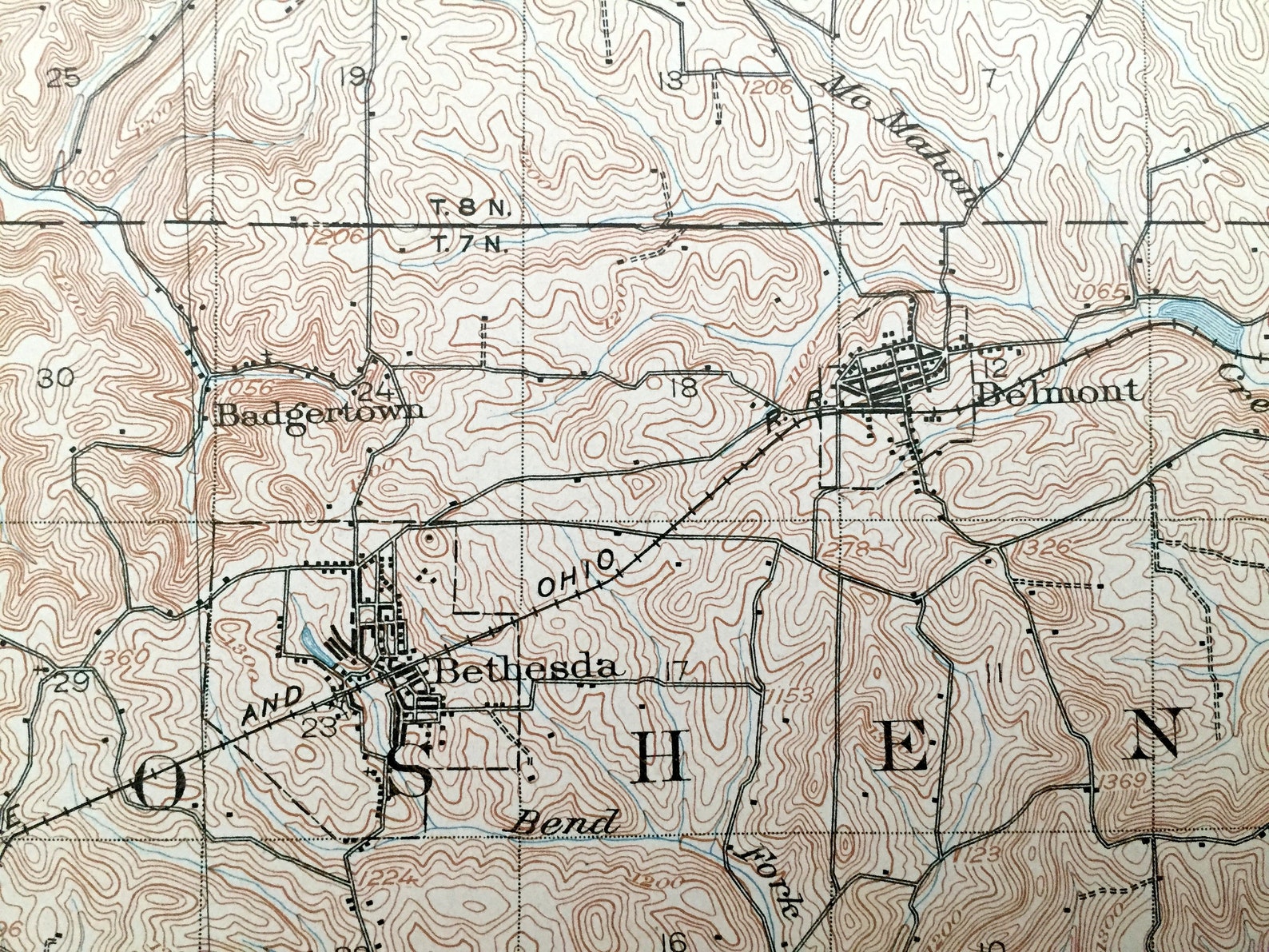 Antique Flushing Ohio 1905 US Geological Survey Topographic Etsy