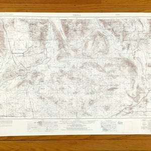 Antike Death Valley, Kalifornien 1957 US Geologische Dienst Topographische Karte - Trona, Mojave-Wüste, Fort Irwin, Ridgecrest, Gebirgskette Nevada, CA