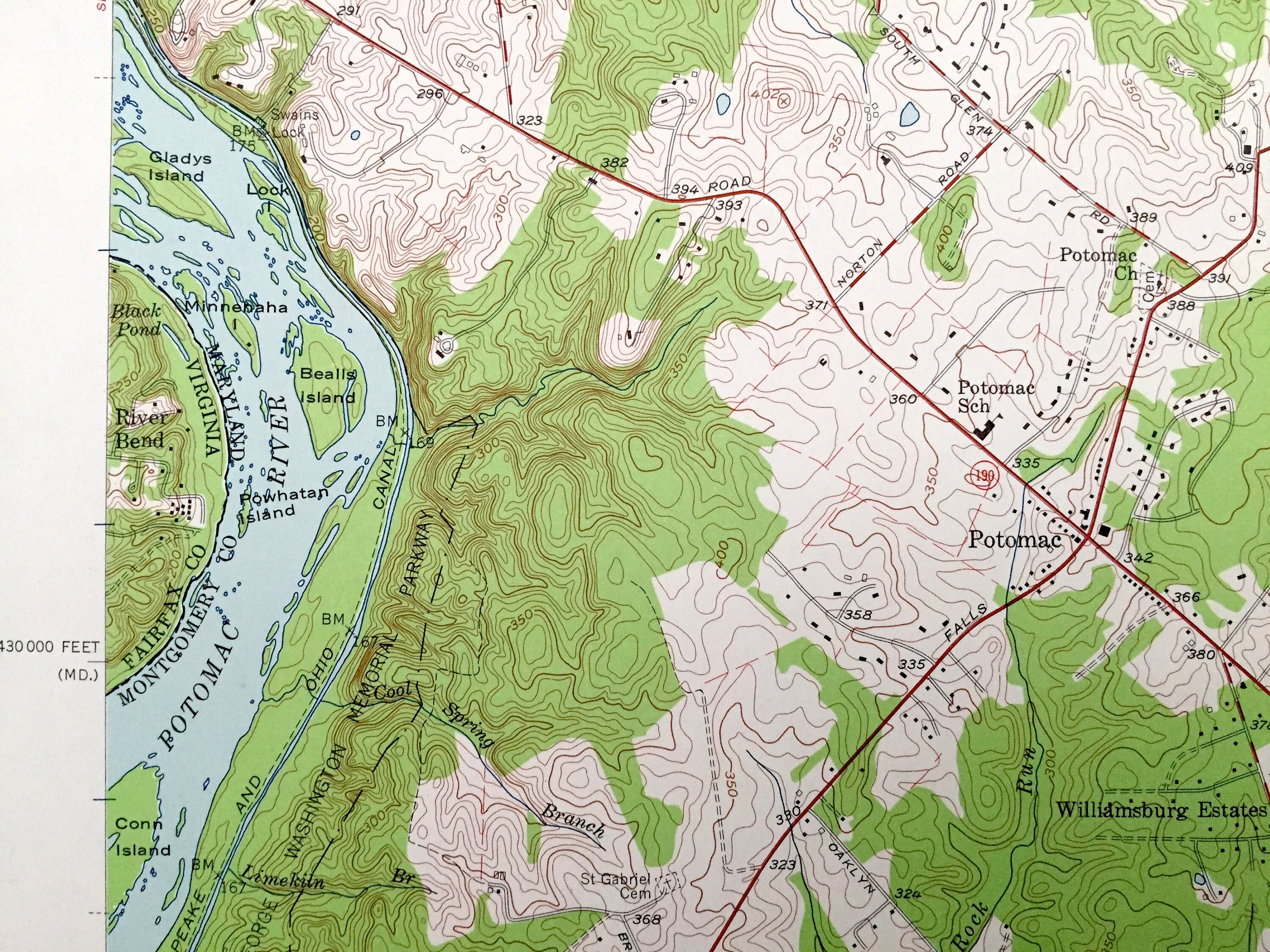 Antique Rockville, Maryland 1956 US Geological Survey