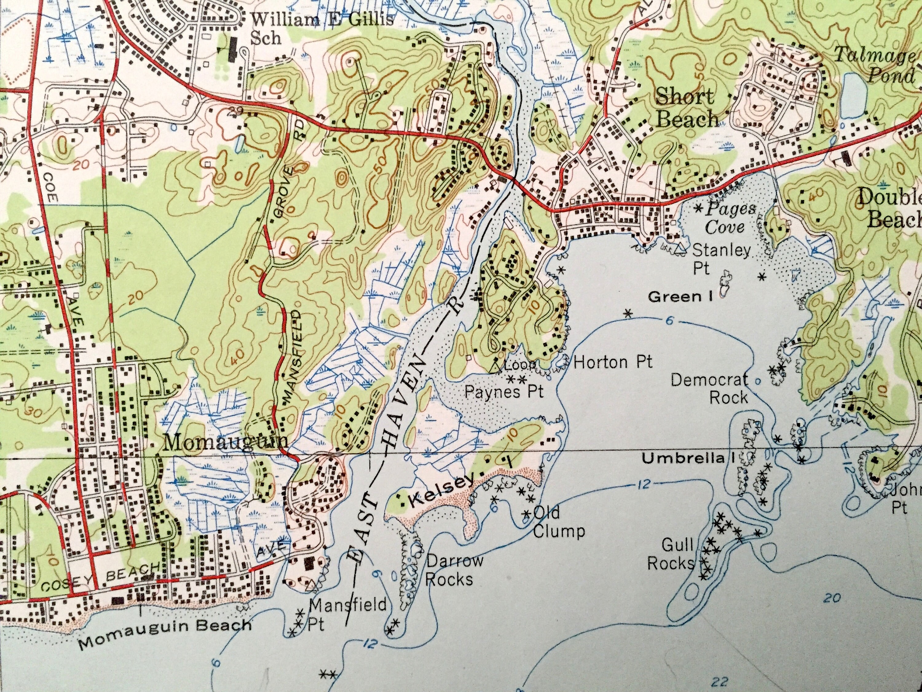 Antique Branford Connecticut 1954 US Geological Survey Etsy