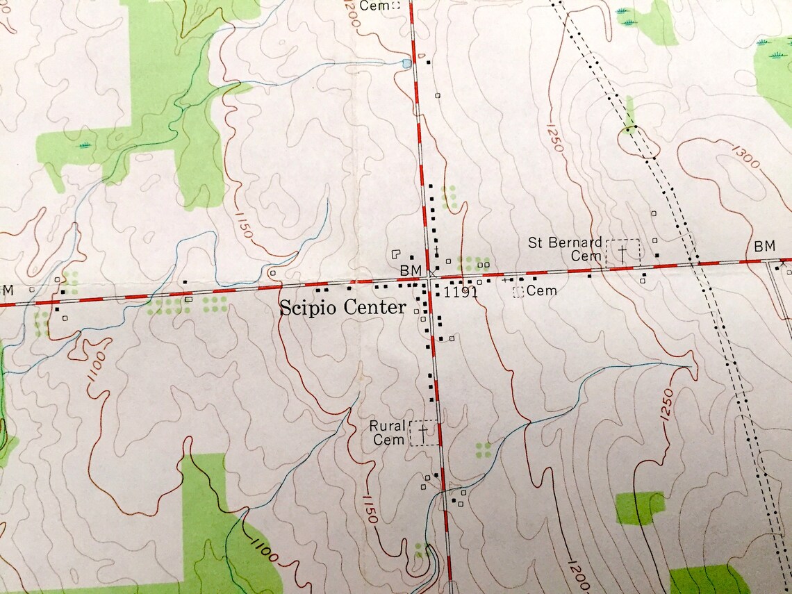 Antique Scipio Center New York 1956 US Geological Survey Etsy