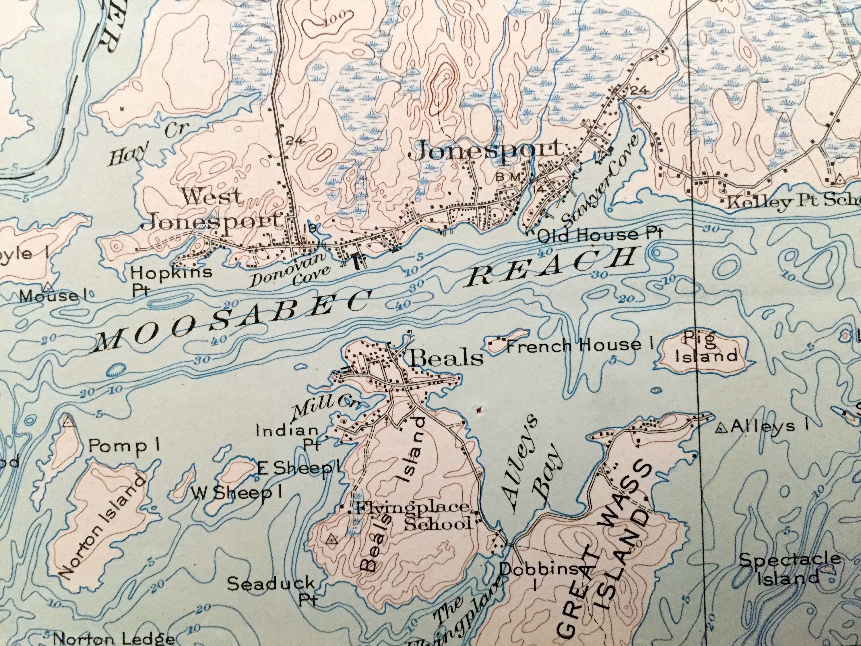 Antique Columbia Falls Maine 1921 US Geological Survey Etsy
