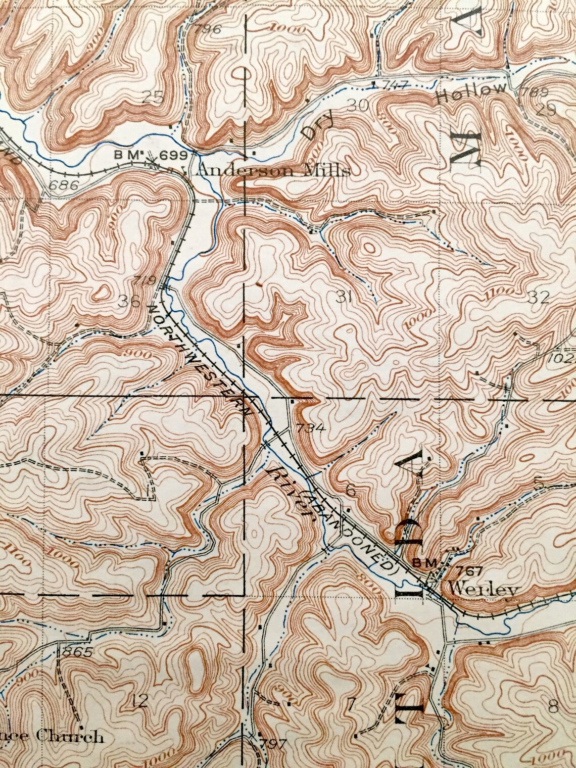 Antiguo Wauzeka Wisconsin 1926 US Geological Survey Mapa Etsy