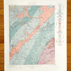 Antique Gettysburg, Pennsylvanie Carte topographique de l’US Geological Survey de 1908 – Huntington, Reading, Cumberland, Mount Pleasant, Oxford, PA