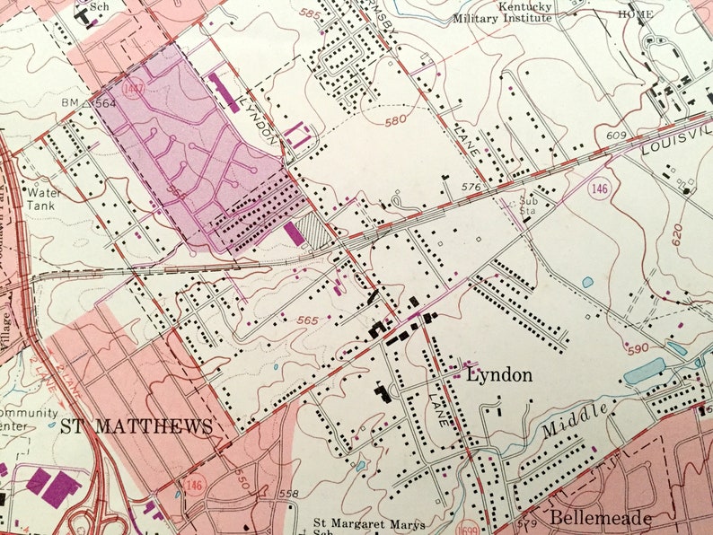 Antique Anchorage Kentucky 1965 US Geological Survey Etsy