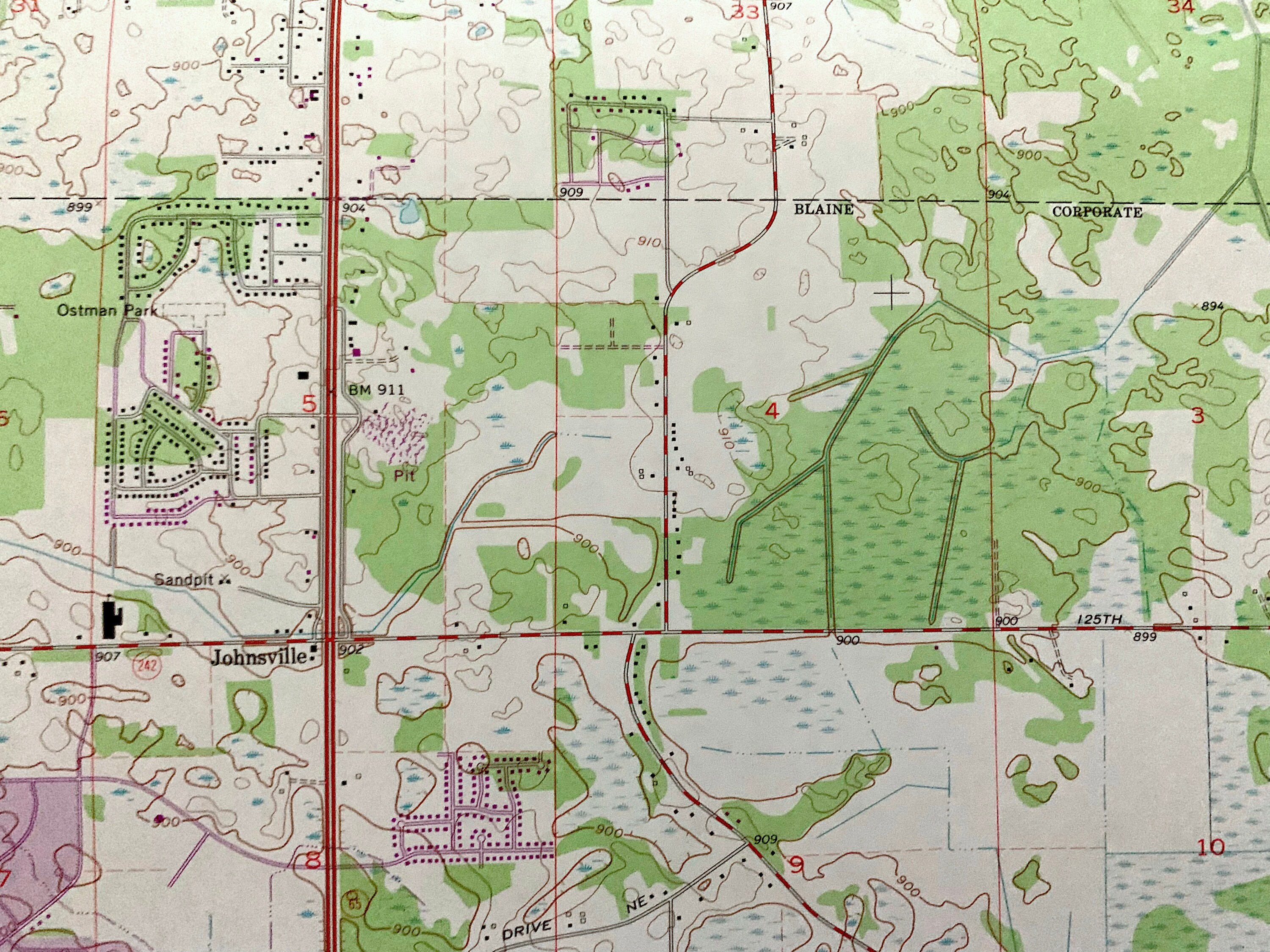 Antique Circle Pines, Minnesota 1967 US Geological Survey Topographic