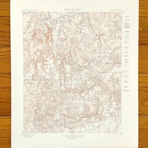 Antiek Ozark-plateau, Arkansas 1899 US Geological Survey topografische kaart – Searcy, Pope, Van Buren County, Marshall, AR