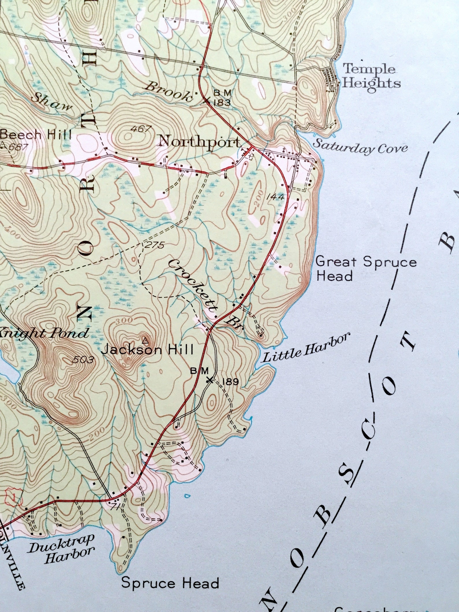 Antique Penobscot Bay Maine 1941 US Geological Survey - Etsy Sweden