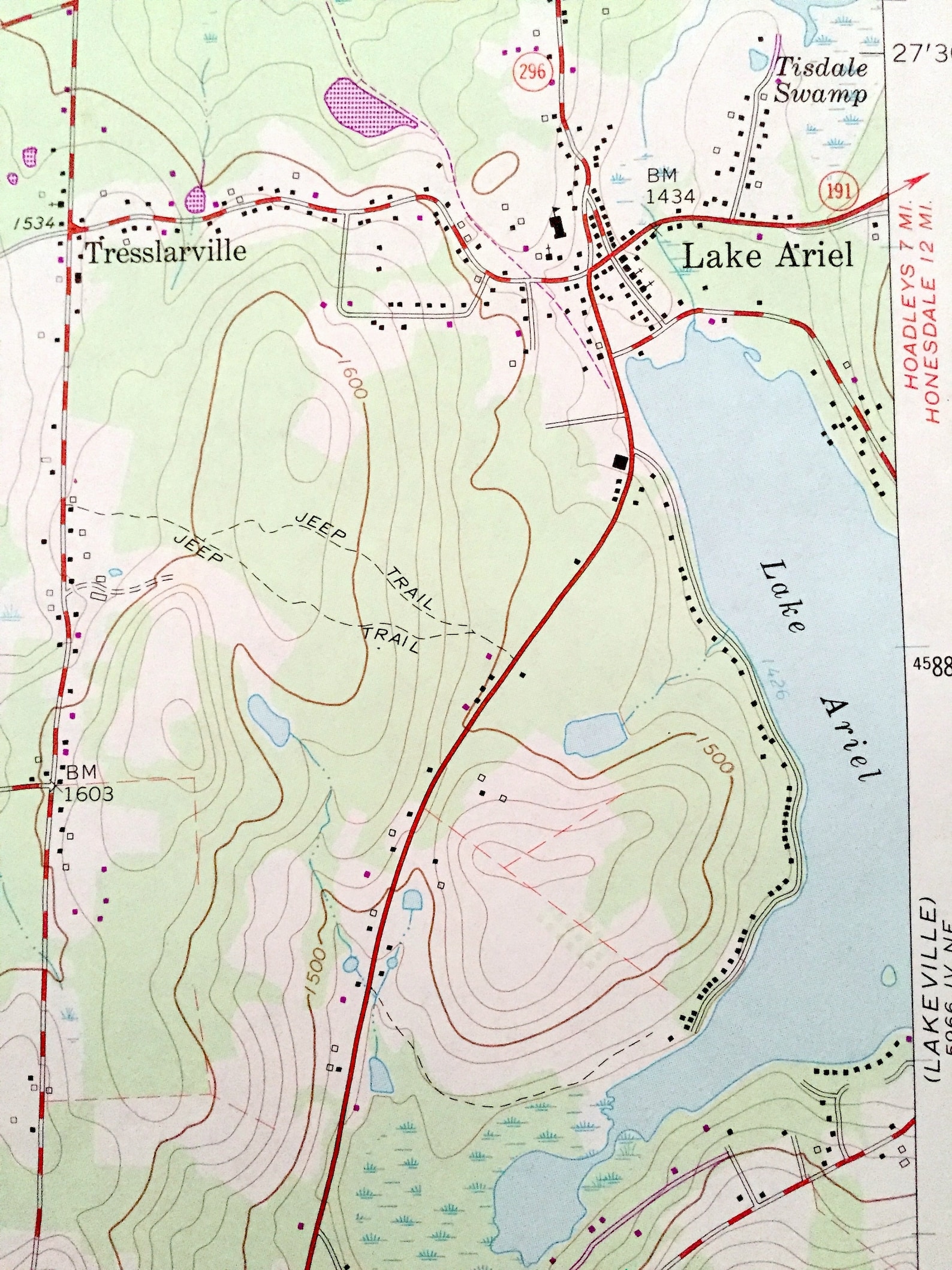 Antique Lake Ariel Pennsylvania 1966 US Geological Survey Etsy Australia