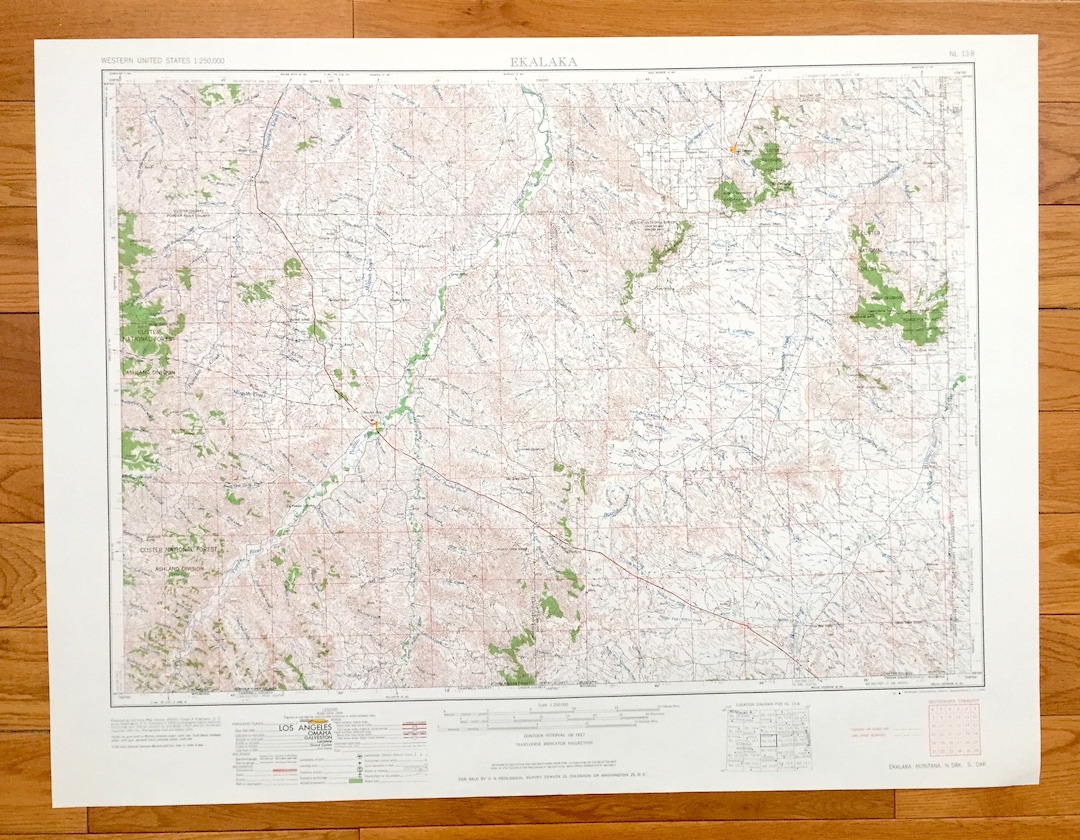 Antique Ekalaka, Montana 1965 US Geological Survey Topographic Map