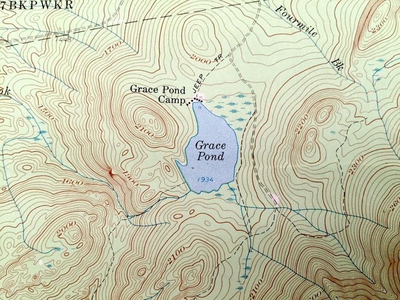 West Forks Plantation Antique Pierce Pond Bowtown Lower Enchanted Maine 1958 US Geological Survey Topographic Map \u2013 Upper Enchanted