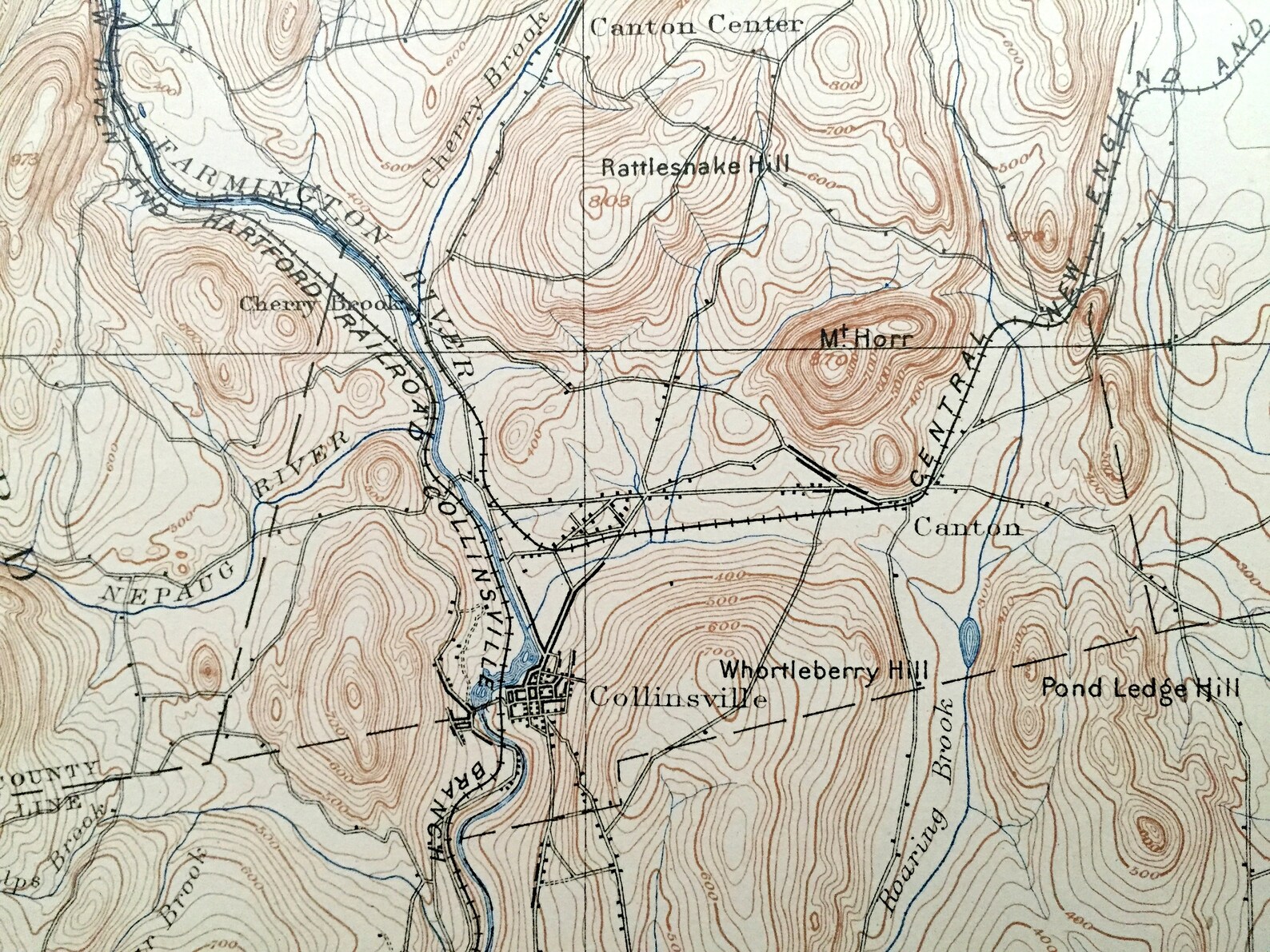 Antique Granby Connecticut 1892 US Geological Survey Etsy