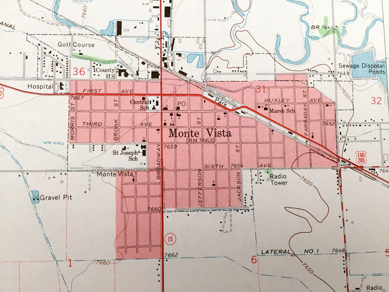 Antique Monte Vista Colorado 1964 US Geological Survey Etsy