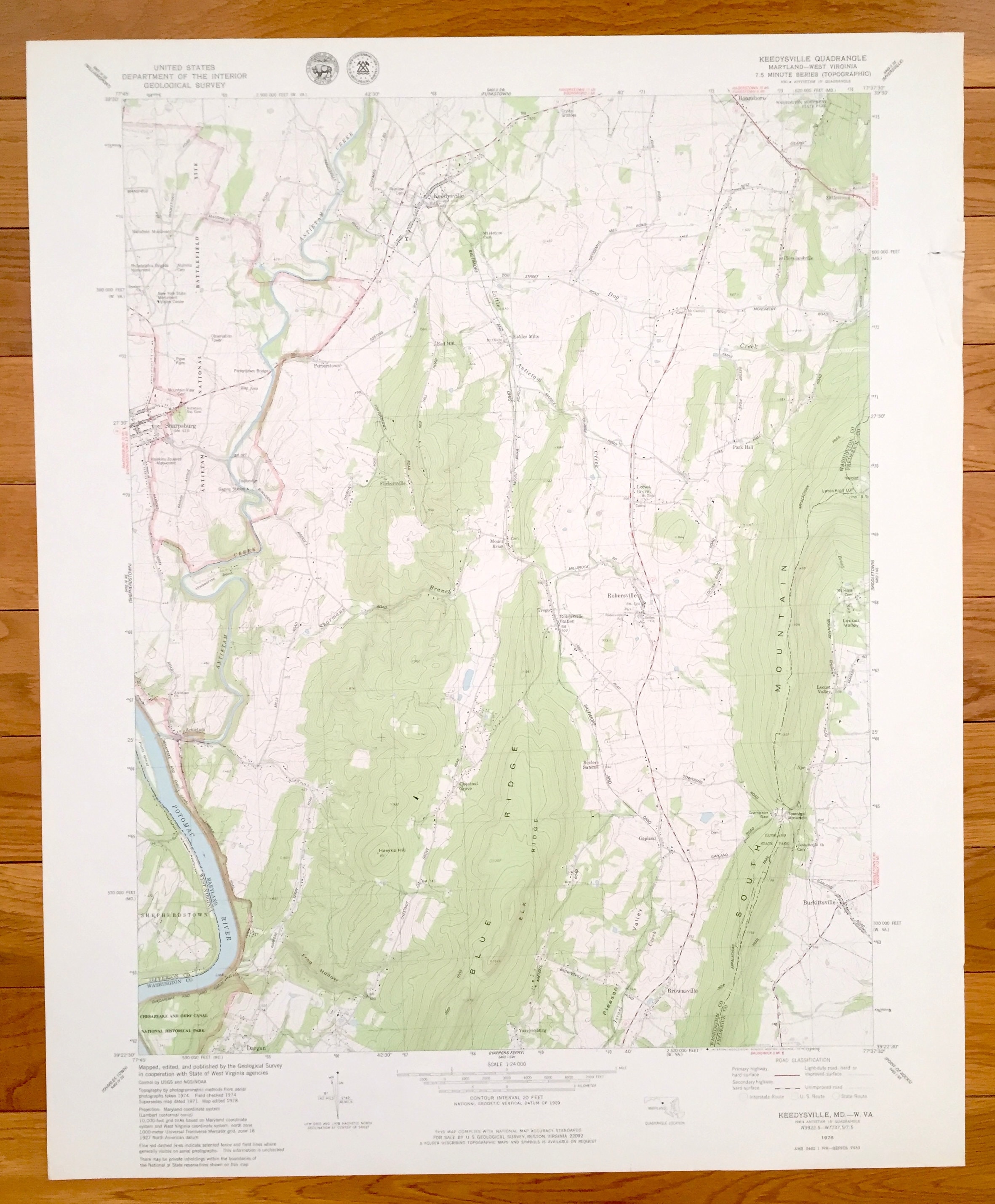 Antique Keedysville Maryland & WV 1978 US Geological Survey Etsy