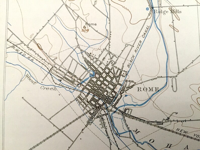 Antique Oriskany New York 1898 US Geological Survey Etsy UK