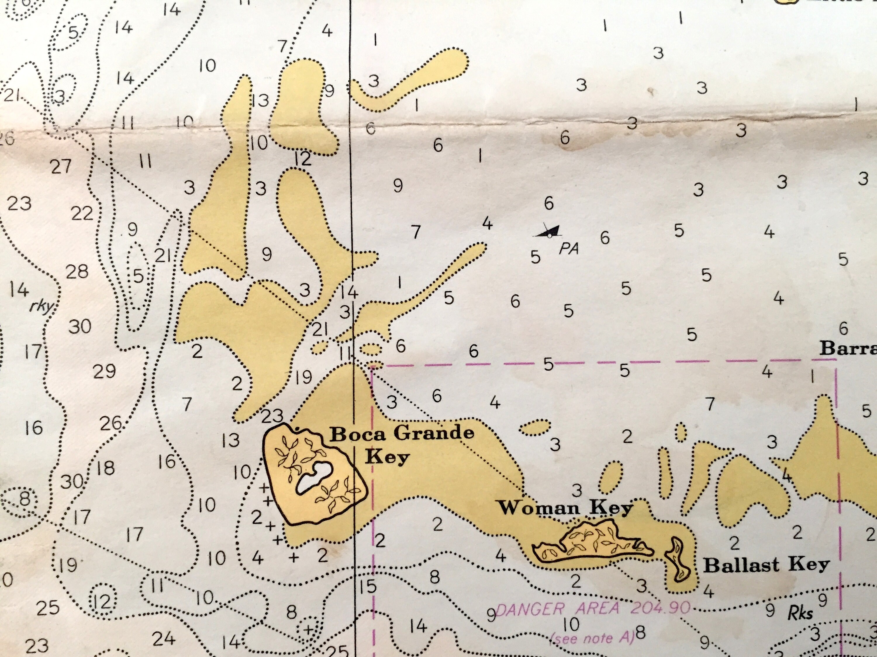 Antique Florida Keys 1962 US Coast Guard Nautical Map Marquesas Keys