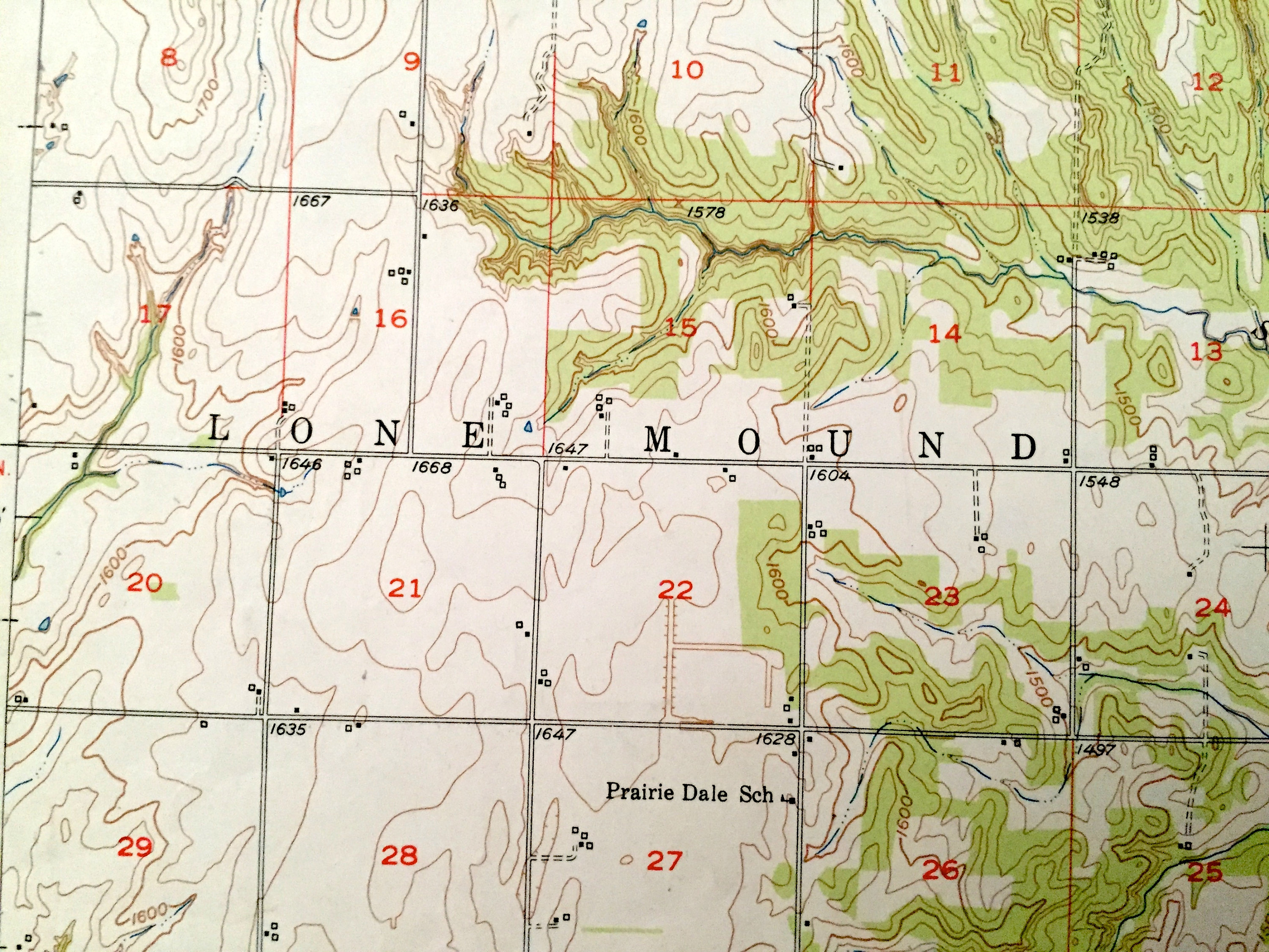 Antique Binger Oklahoma 1951 US Geological Survey Topographic Etsy España