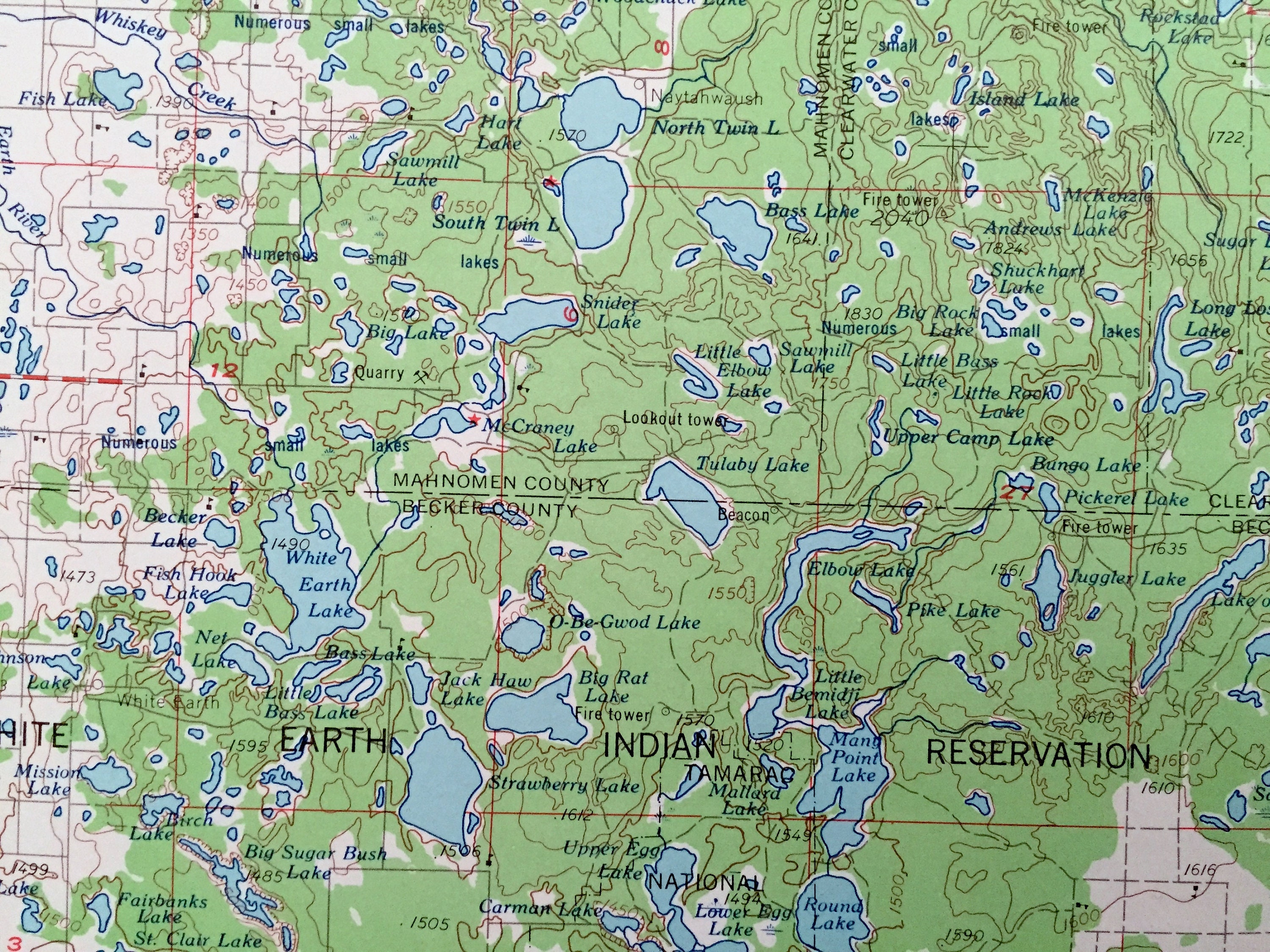 Walker Blackduck Antique Bemidji Minnesota 1954 US Geological Survey