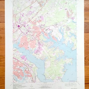 Antyczna mapa topograficzna Middle River, Maryland, US Geological Survey z 1969 r. – hrabstwo Baltimore, Nottingham, Golden Ring, Rossville, Poplar, MD