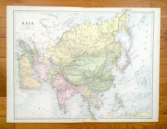 Antique 1888 Asia Map From A & C Black's World Atlas - Etsy