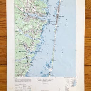 Antike Toms River, New Jersey 1969 US Geologische Untersuchung Topographische Karte - Küste, Island Beach, Barnegat, Seaside Höhen Park Ocean Gate NJ