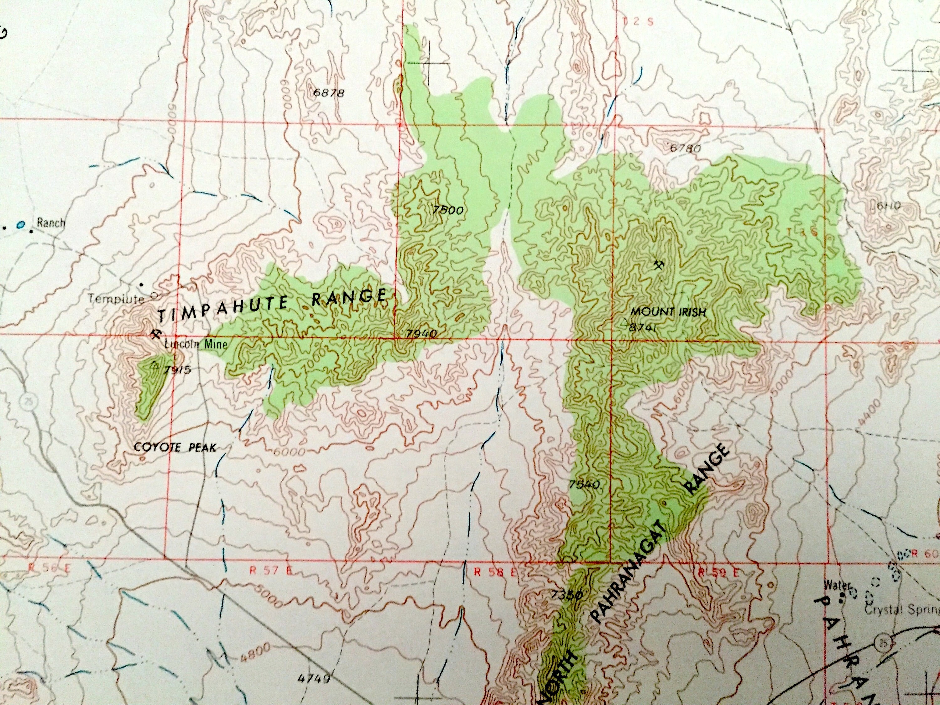 Antique Caliente Nevada 1954 US Geological Survey Topographic Etsy