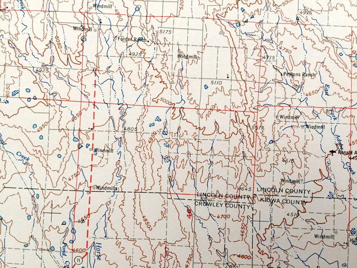 Antique Lamar Colorado 1954 US Geological Survey Topographic Etsy