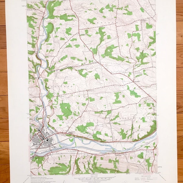 Antique Herkimer, New York 1943 US Geological Survey Topographic Map – Mohawk, Eatonville, Little Falls, Newport, Fairfield German Flatts NY