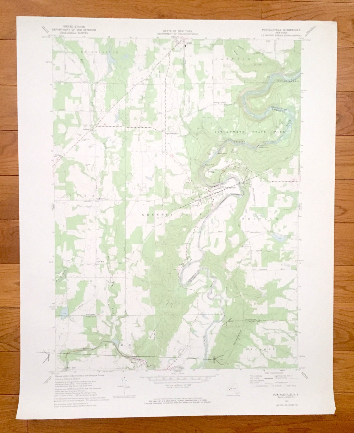 Antique Portageville New York 1972 US Geological Survey Etsy