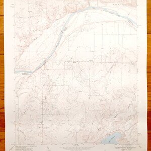Antieke Prairie Valley School, Texas & Brown, Oklahoma 1968 US Geological Survey topografische kaart – Lake Nocona, Red River Rowland, Hynds City